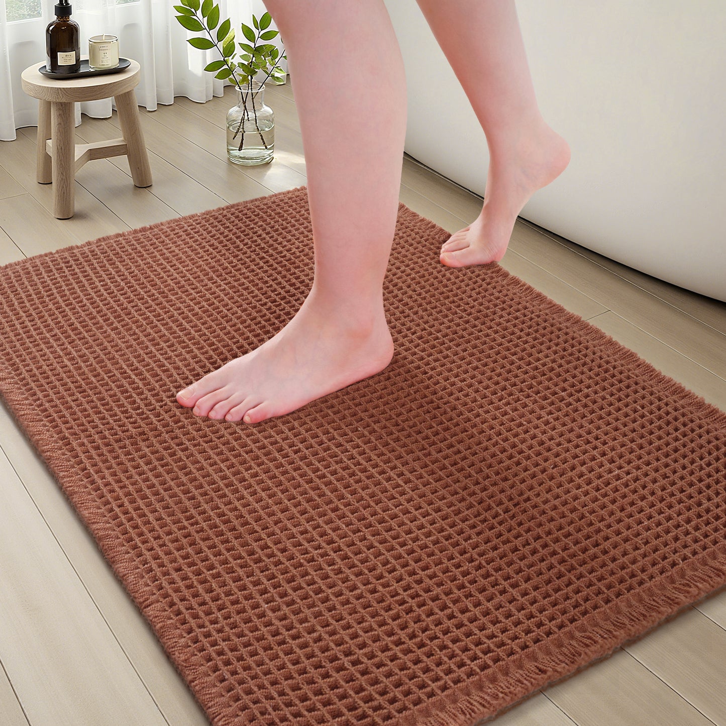 Waffle Style Absorbent Bath Mats