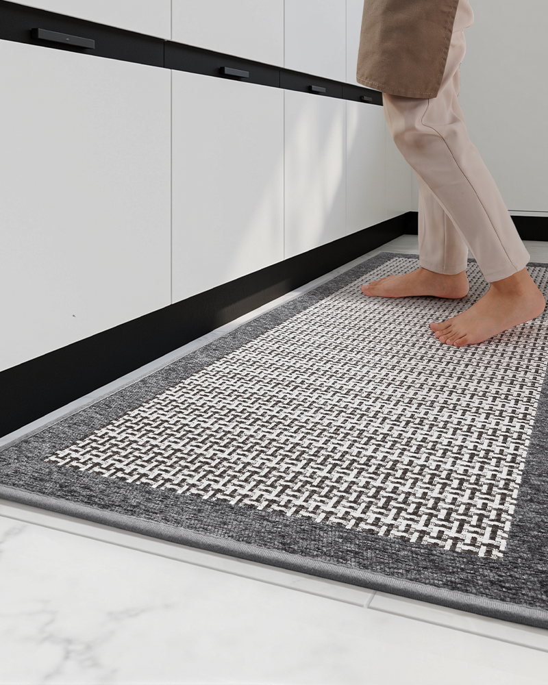Montvoorugs washable kitchen rug set with non skid floor mat.