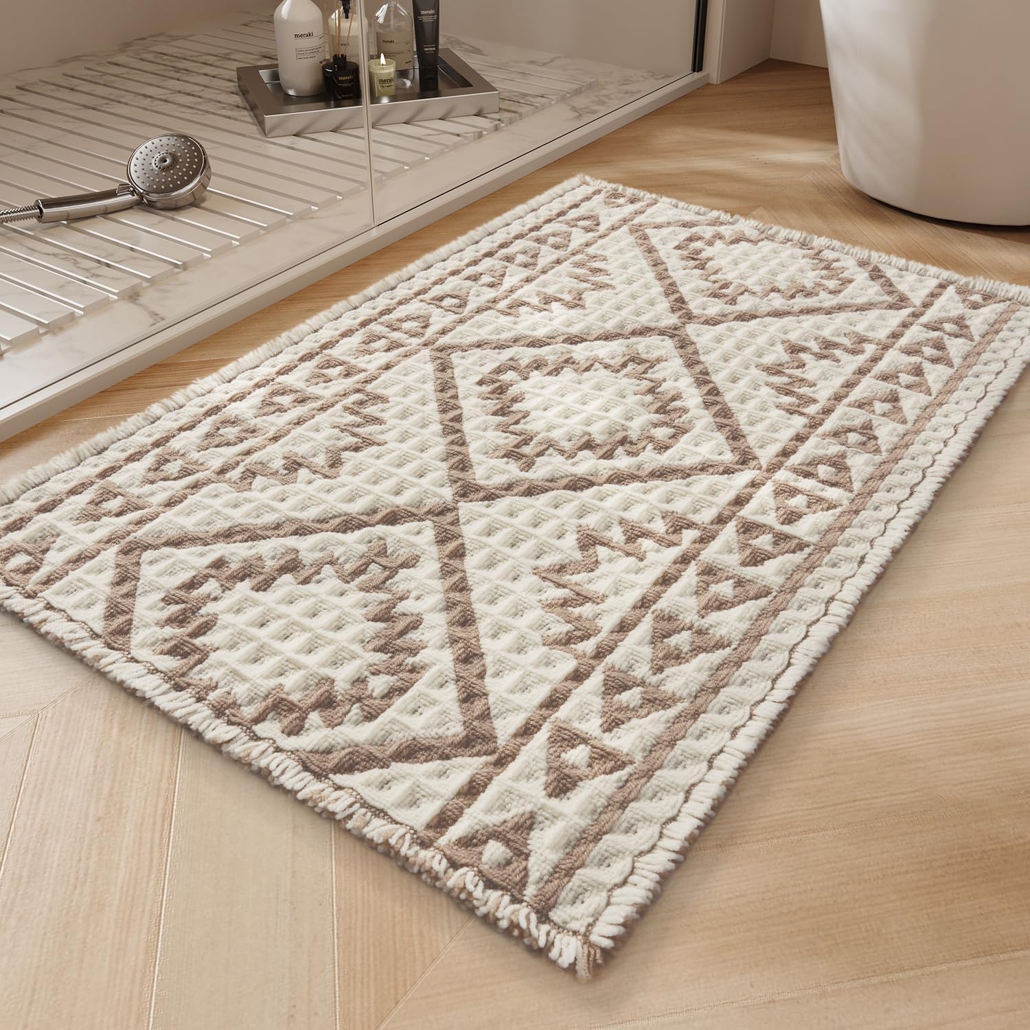 Cycle Waffle Non-Slip Bath Mat - Brown