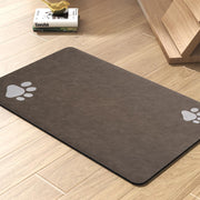 Cute Paw Absorbent Pet Food Mat - Brown