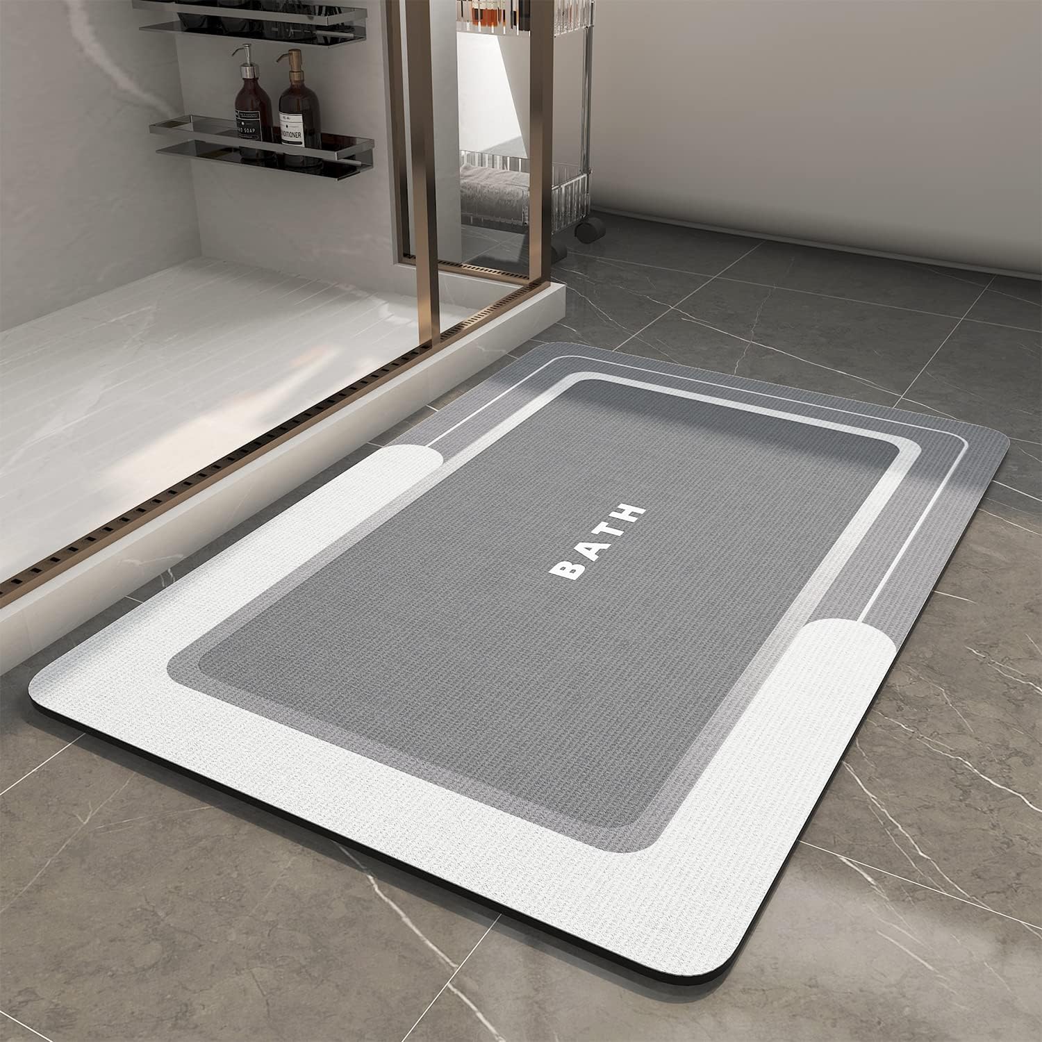 Easy Care Quick Dry Bath Mat - Gray