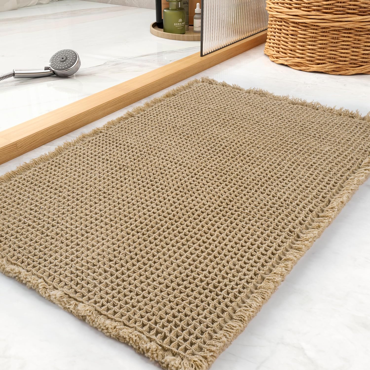 Tassels Waffle Bath Mat