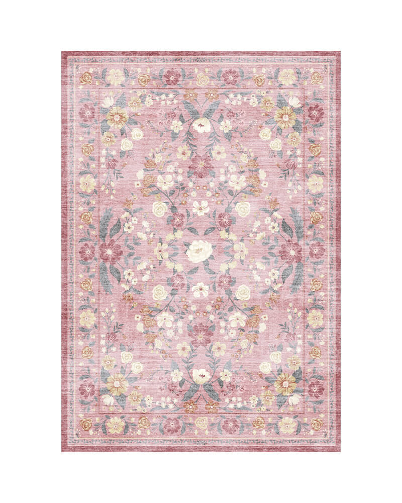 Vintage Decor Floral Rug | Washable & for Busy Home | MontVoo Rugs