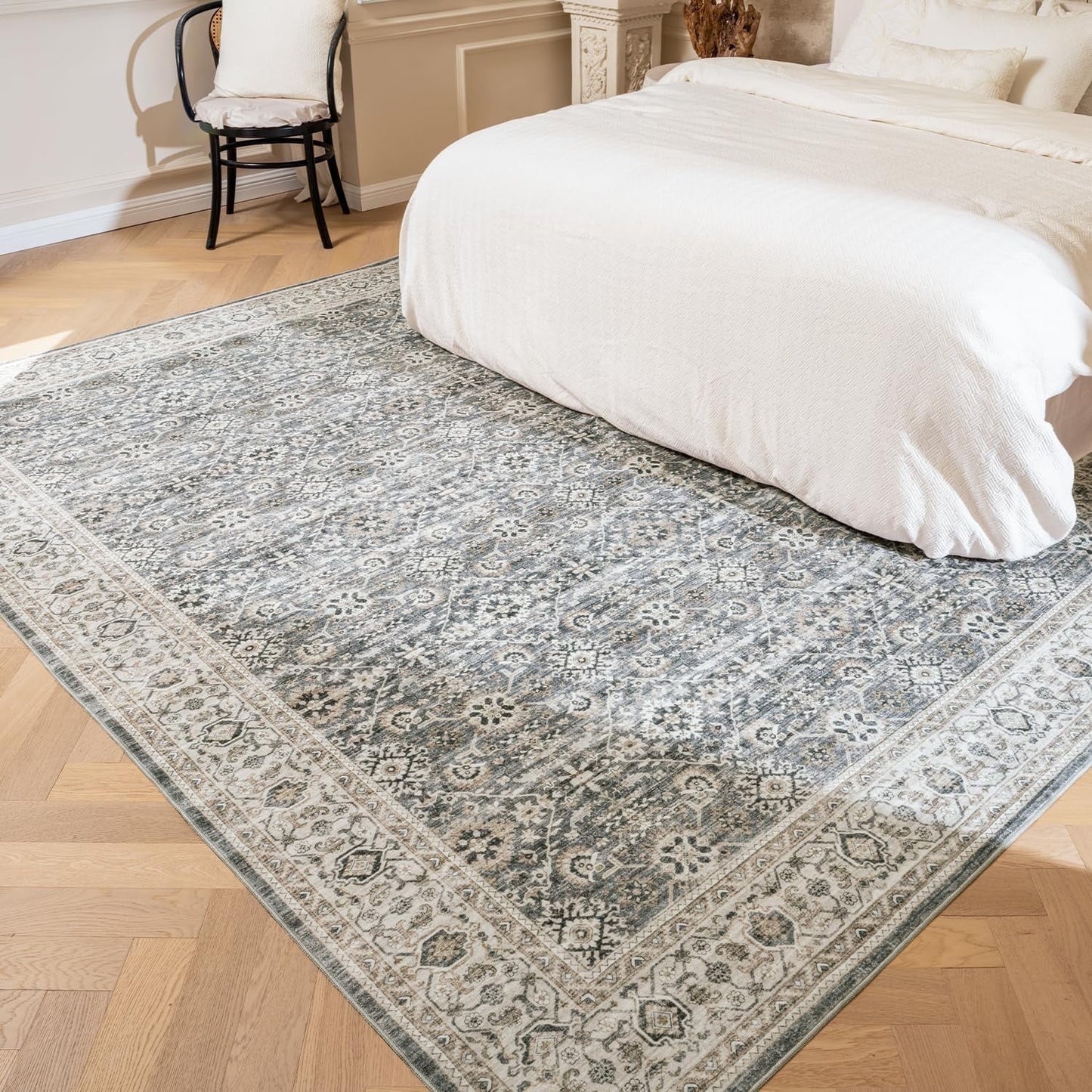 Ombre Vintage Floral Living Room Rug