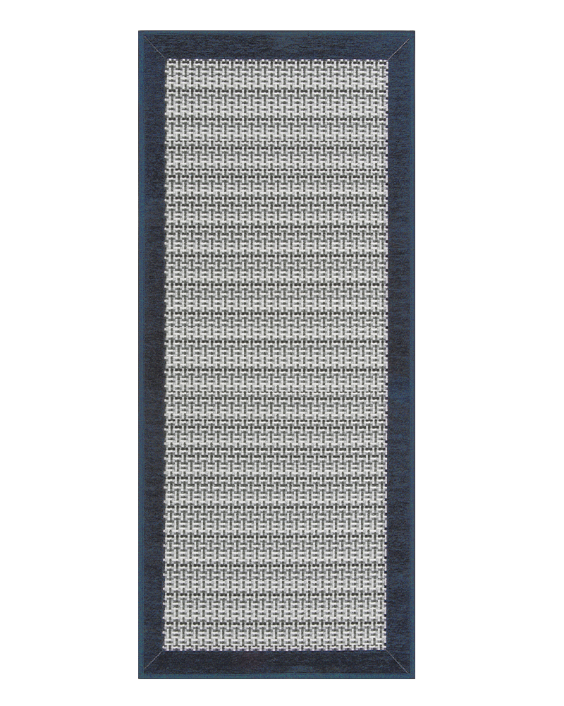 Long kitchen runner rug for island and countertop space.