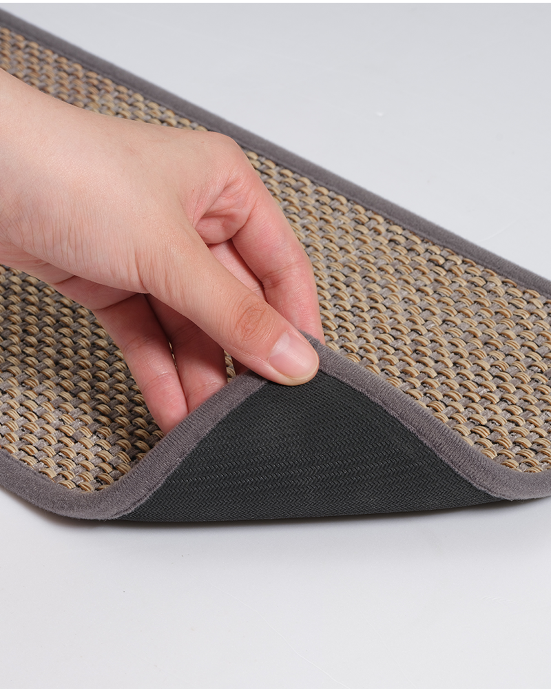 Rubber-backed stair treads for indoor wooden steps, anti-slip and safe.