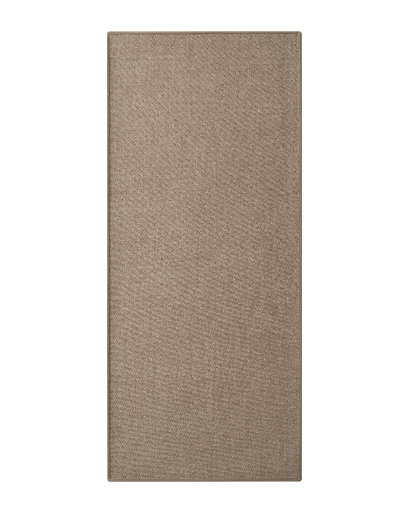 Ultra thin bath mat with rubber backing, machine washable, absorbent and non-slip.