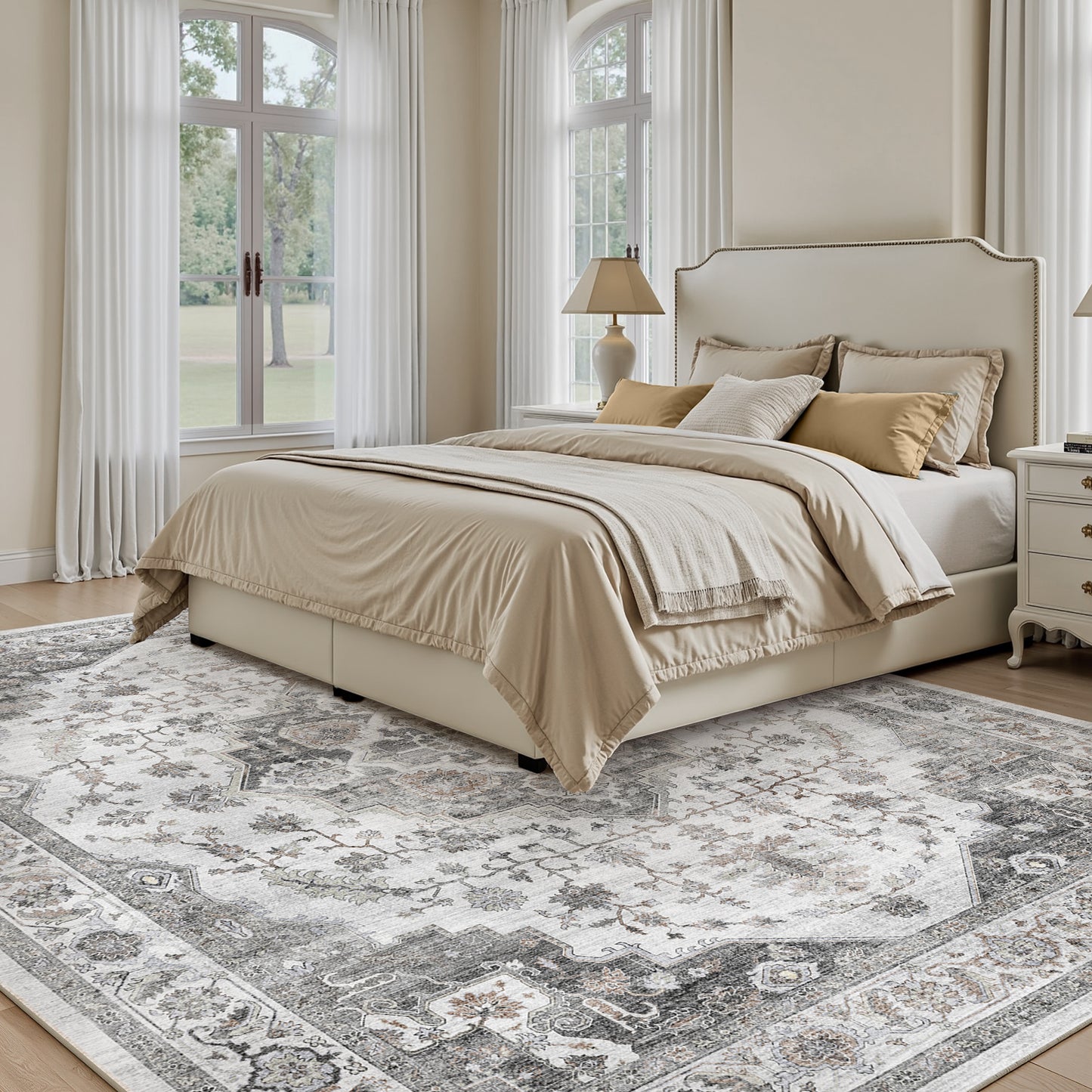 Area Rug Washable Carpet Soft Distressed