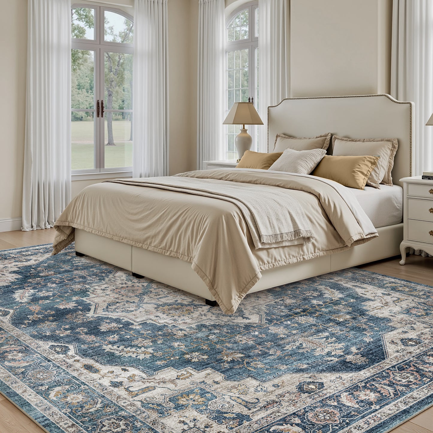 Area Rug Washable Carpet Soft Distressed