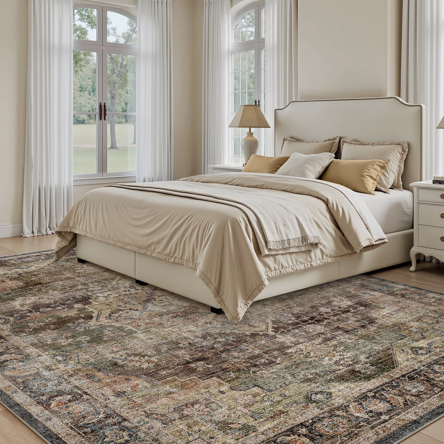 Area Rug Washable Carpet Soft Distressed