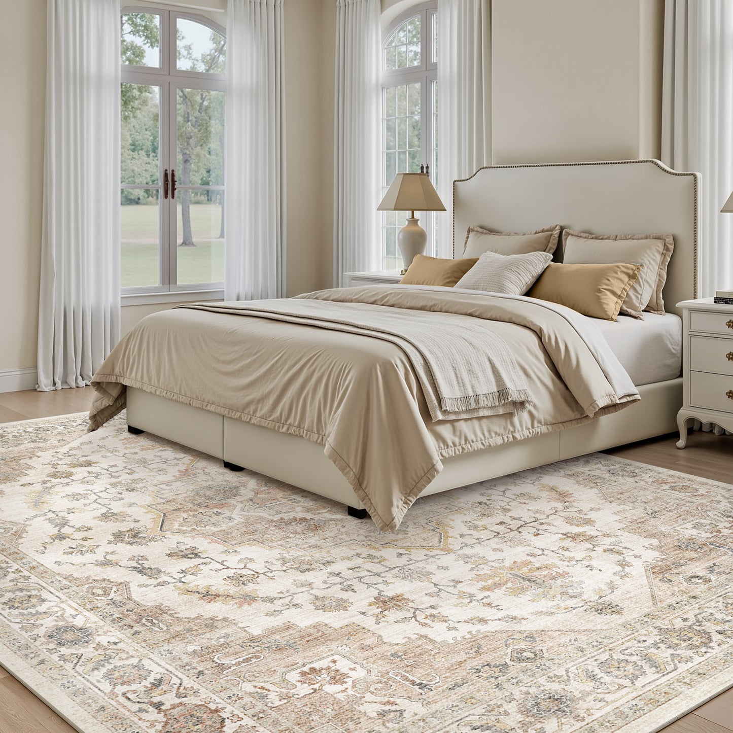 Area Rug Washable Carpet Soft Distressed