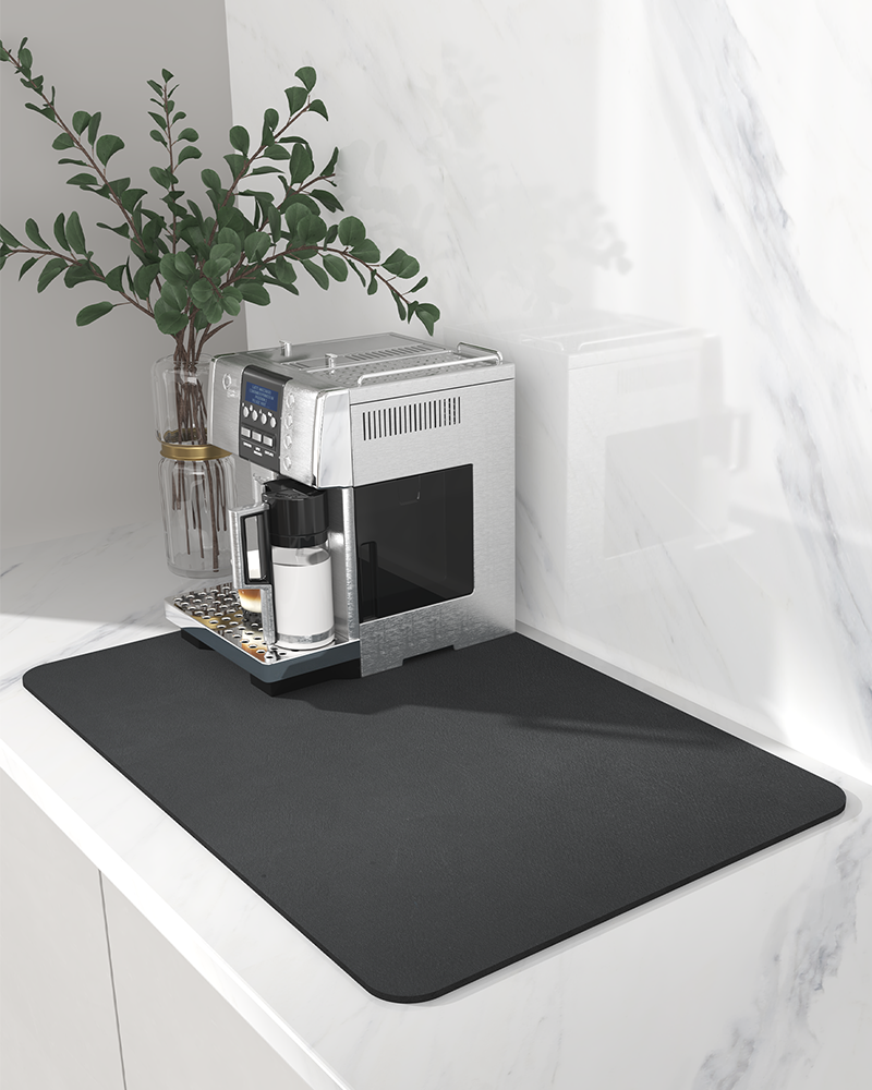 Rubber-backed kitchen mat, absorbent and perfect for dish drying, MontVooRugs.