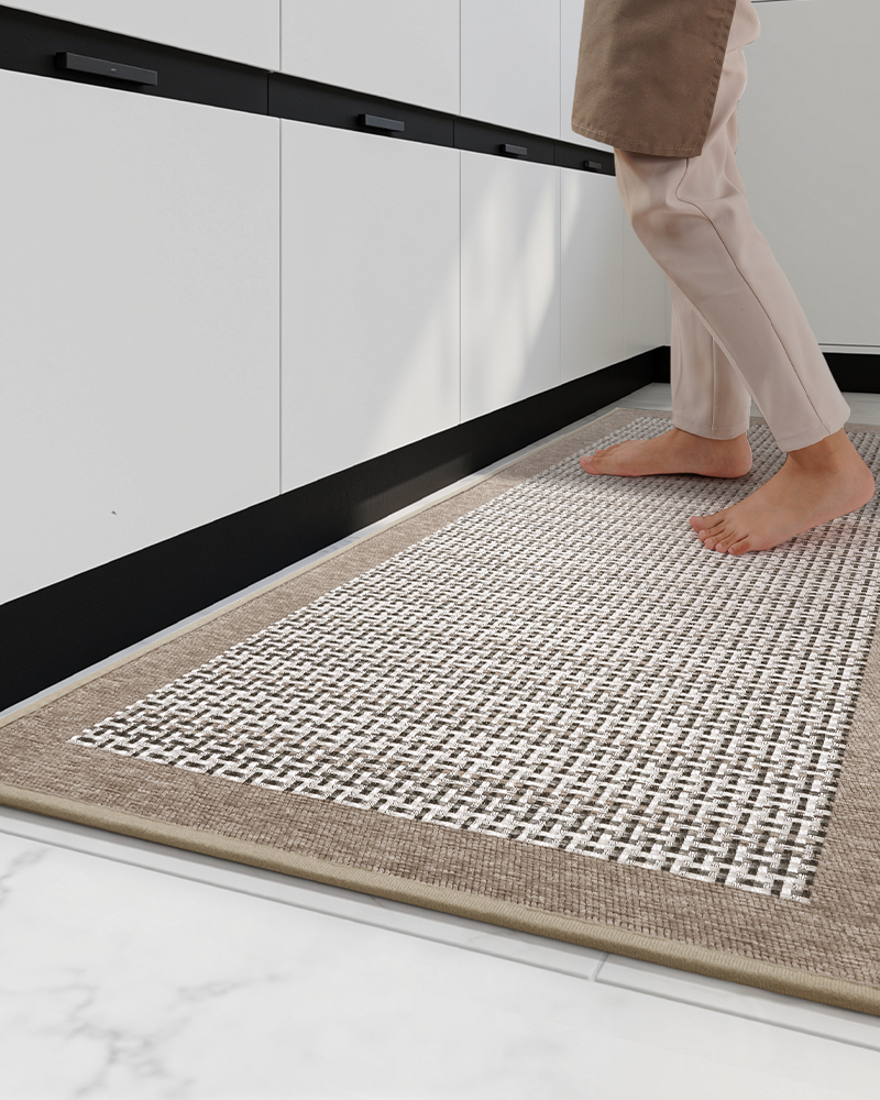 Kitchen runner and small rug set washable with anti slip backing.