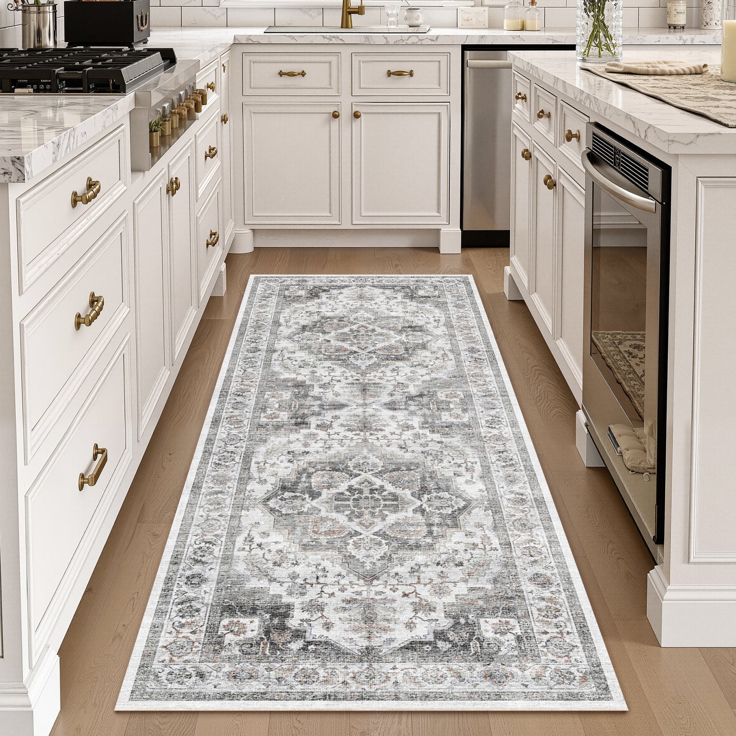 Area Rug Washable Carpet Soft Distressed