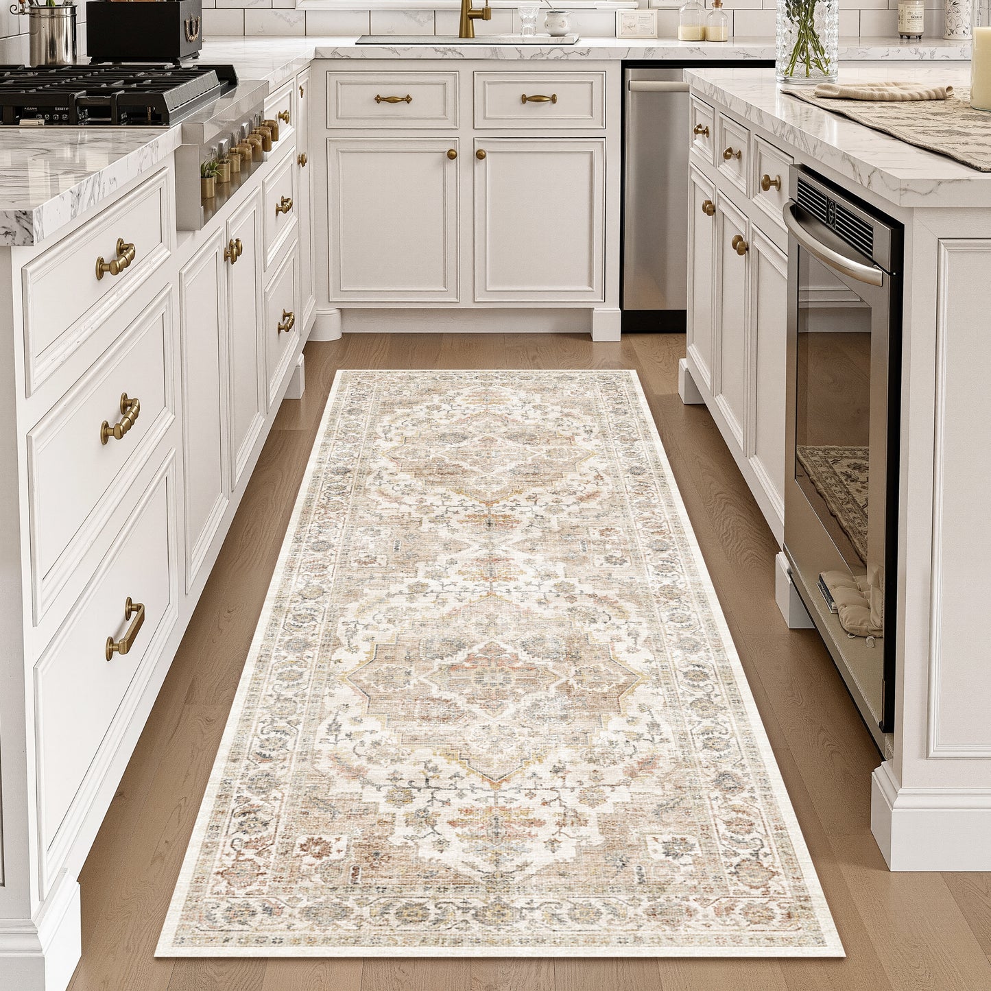 Area Rug Washable Carpet Soft Distressed