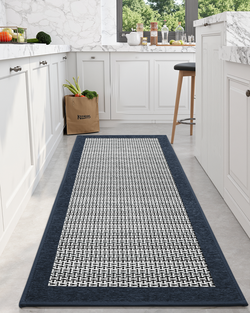 Washable kitchen runner rug set ideal for narrow kitchen spaces.
