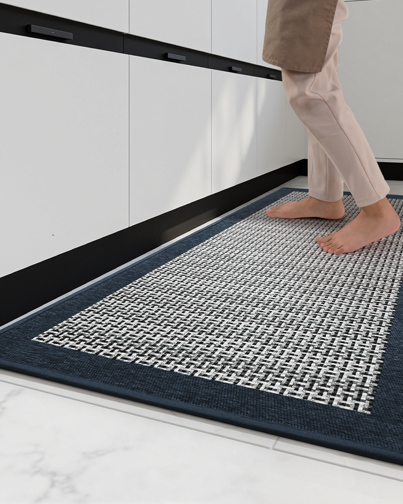 Non skid kitchen rug set for entryway or kitchen floor by Montvoorugs.