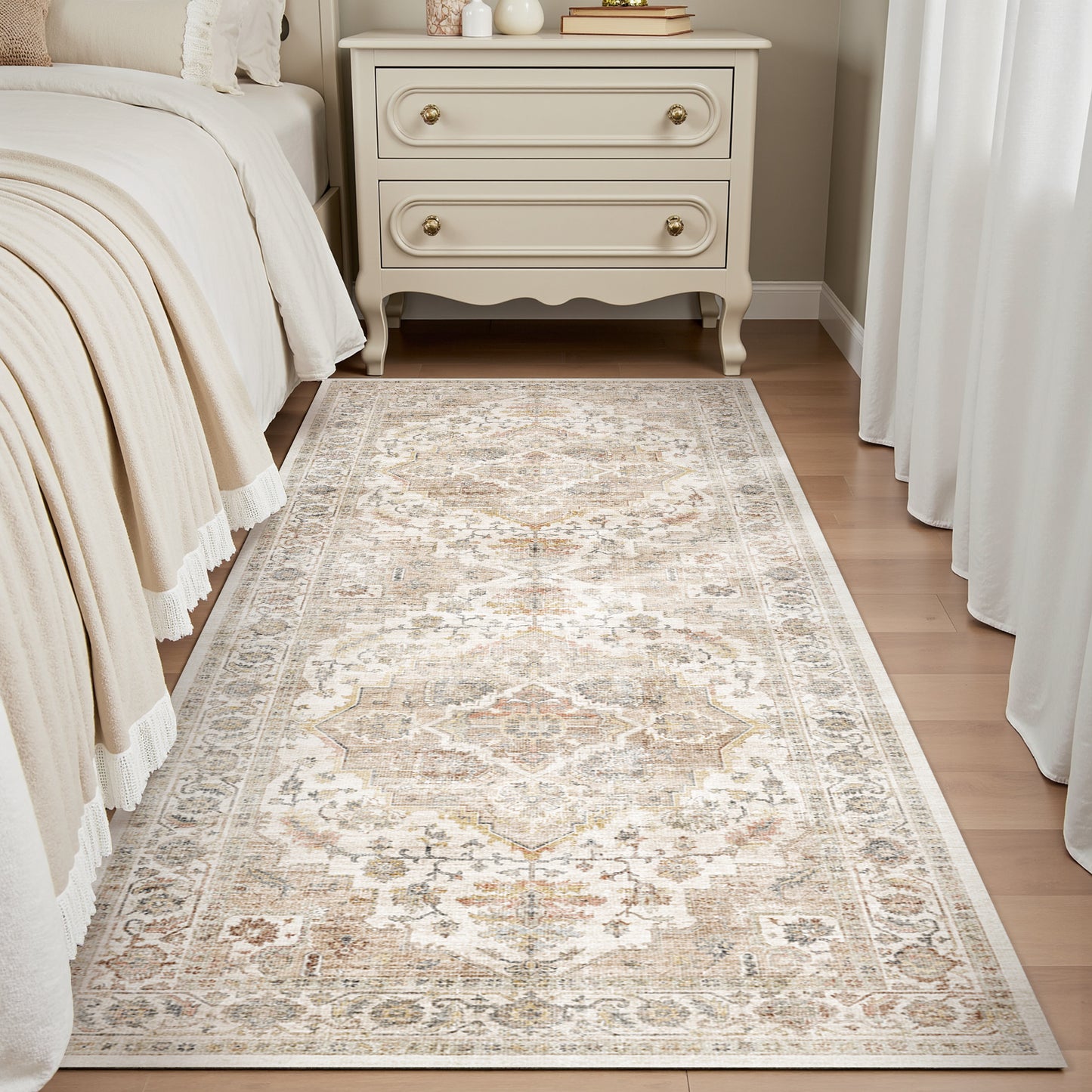 Area Rug Washable Carpet Soft Distressed