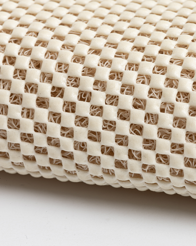 Non-slip PVC loofah bath tub mat, soft, comfortable, and fast drying.