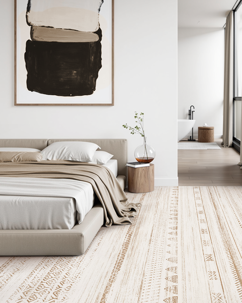 Soft Moroccan rug offering cozy comfort and bohemian elegance to your home.