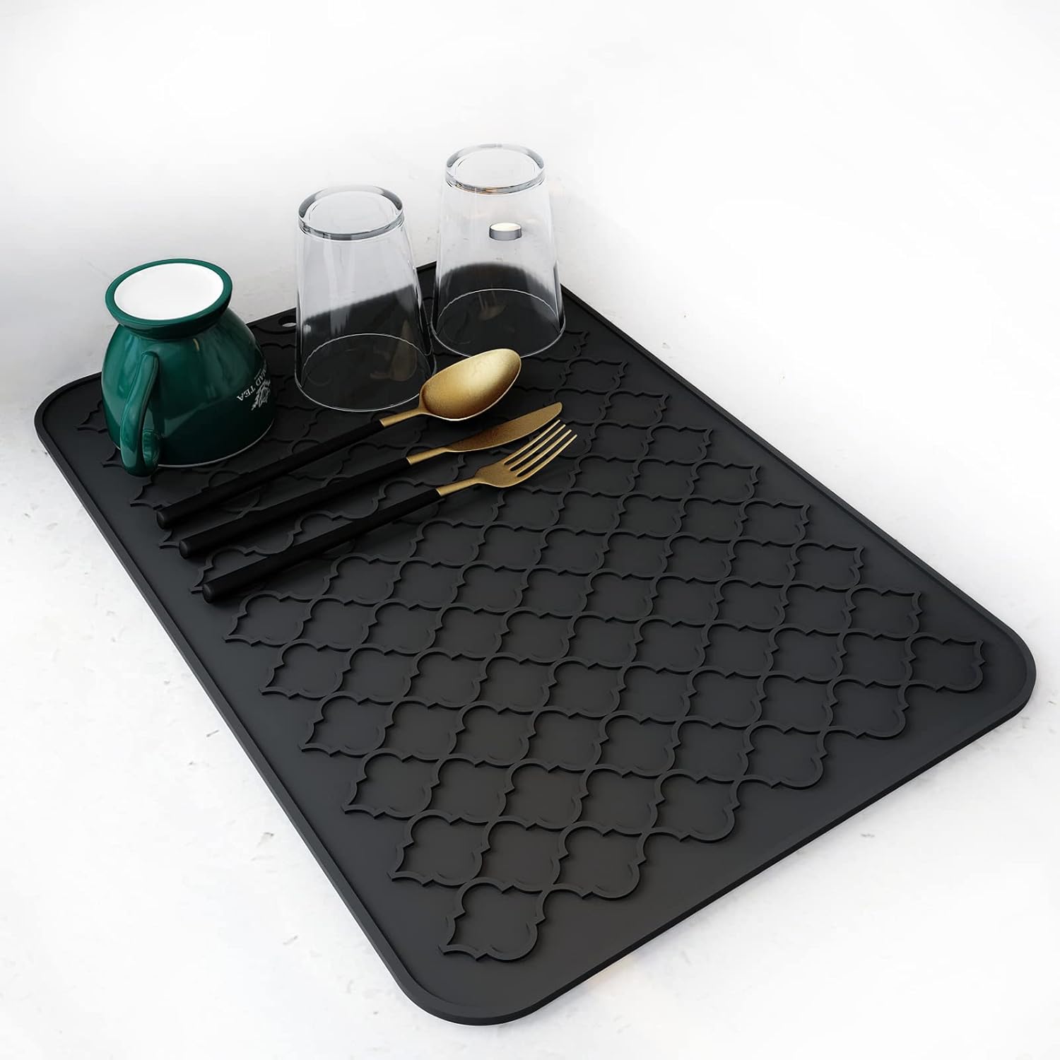 Tapete de silicona para secar platos - Gris