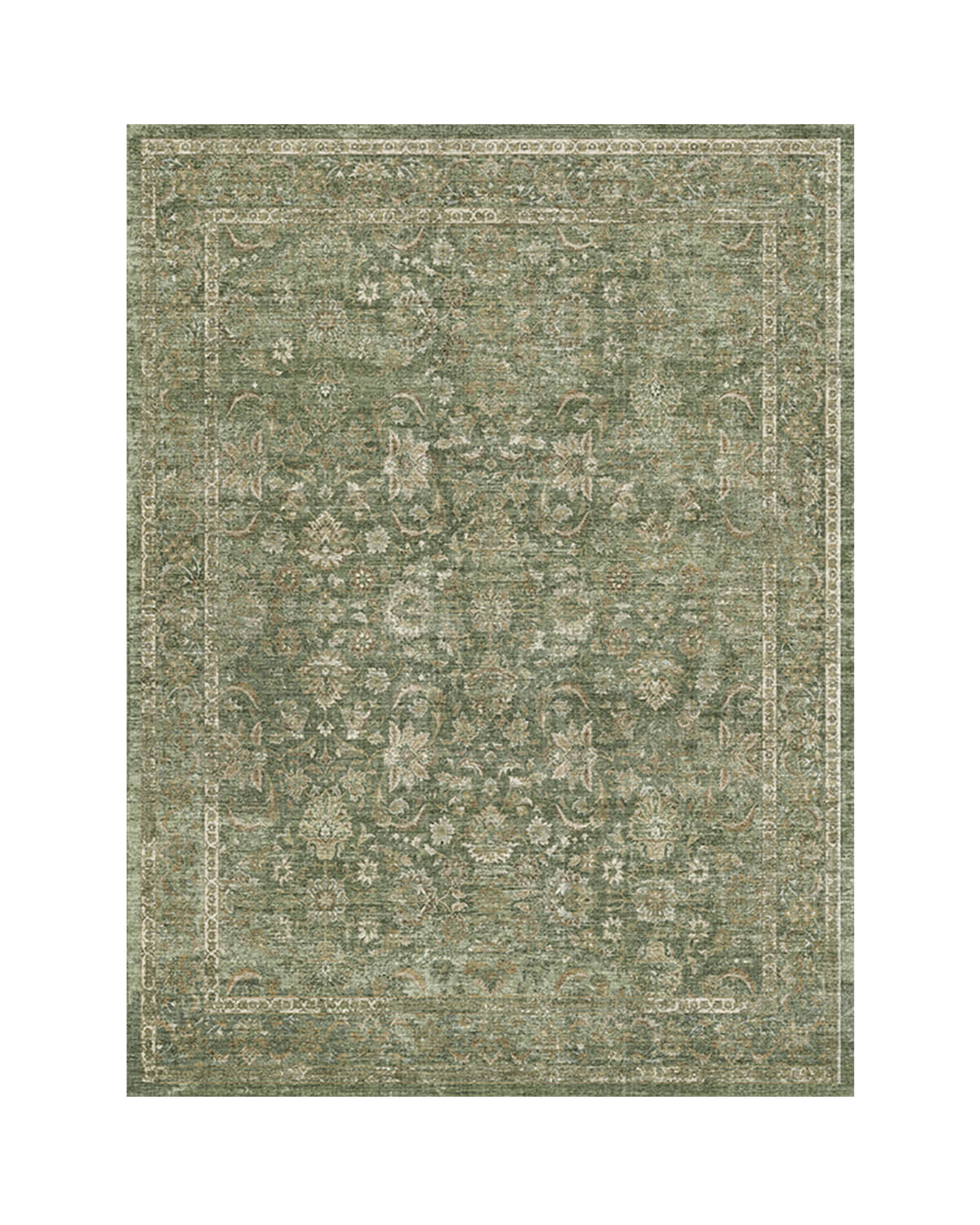 Vintage Floral Area Rug Washable Soft Non Slip Rug for Living Room