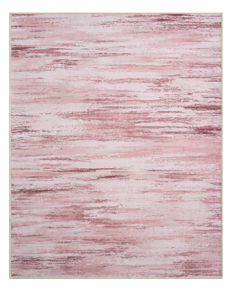 Modern abstract nursery rug, soft and machine washable for easy cleaning.