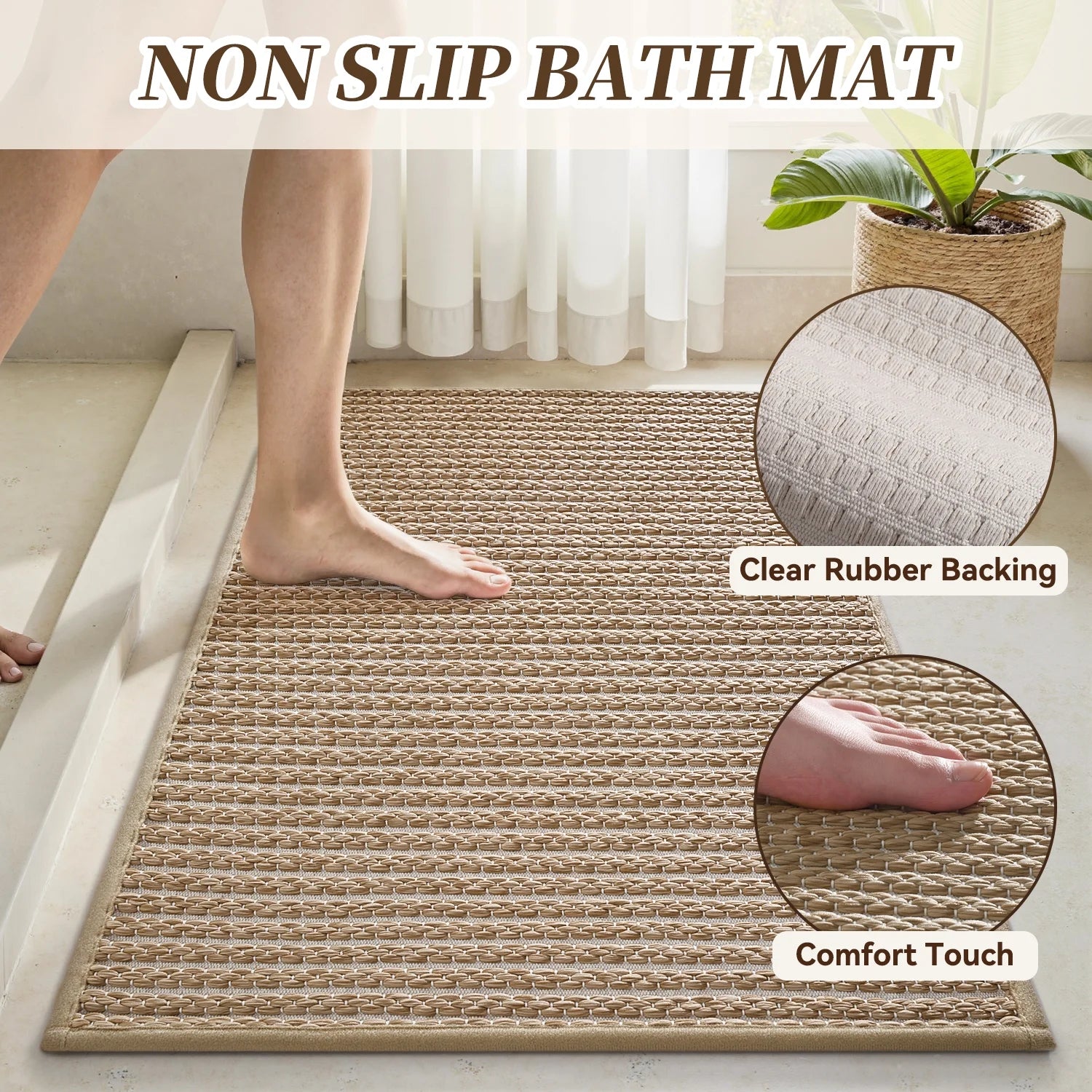Woven Textured Bath Rug