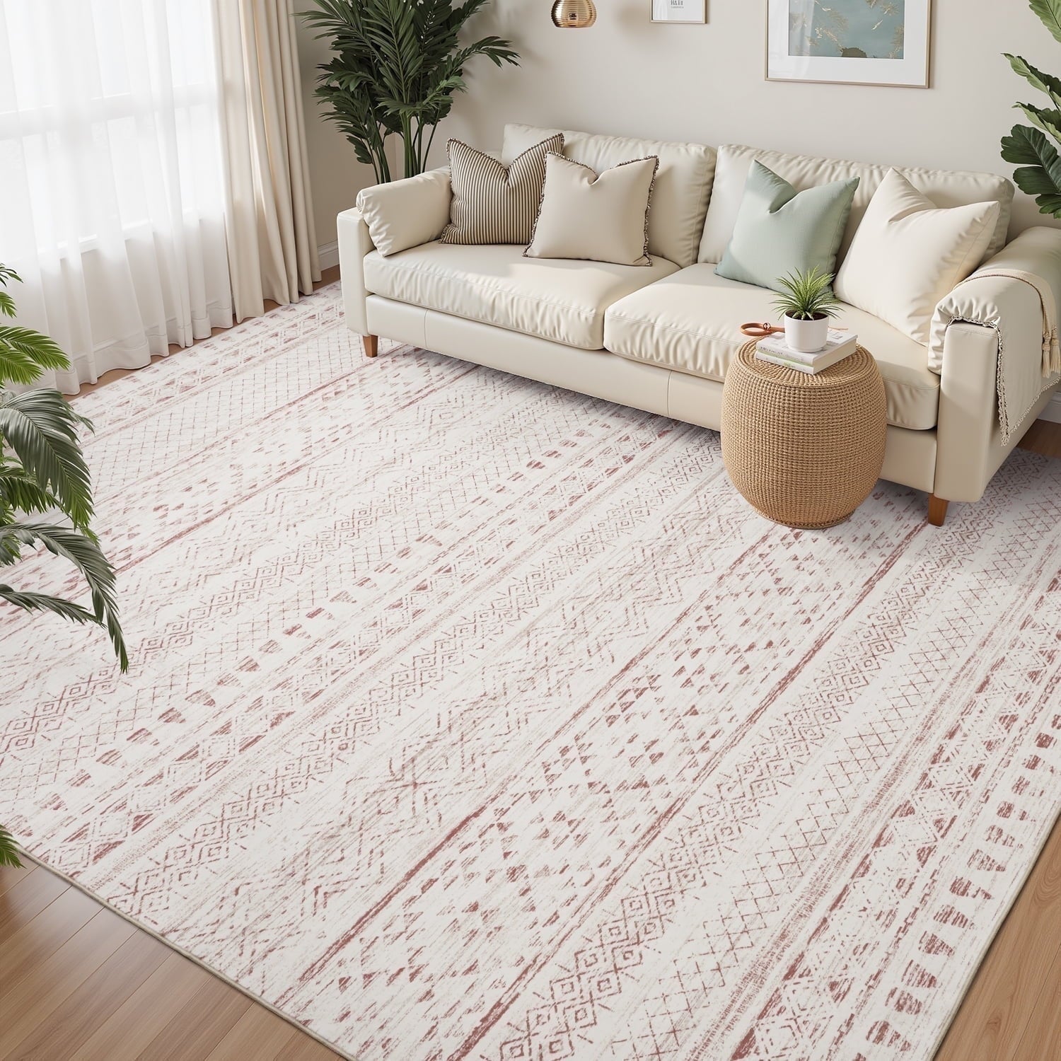 Washable Boho Area Rug