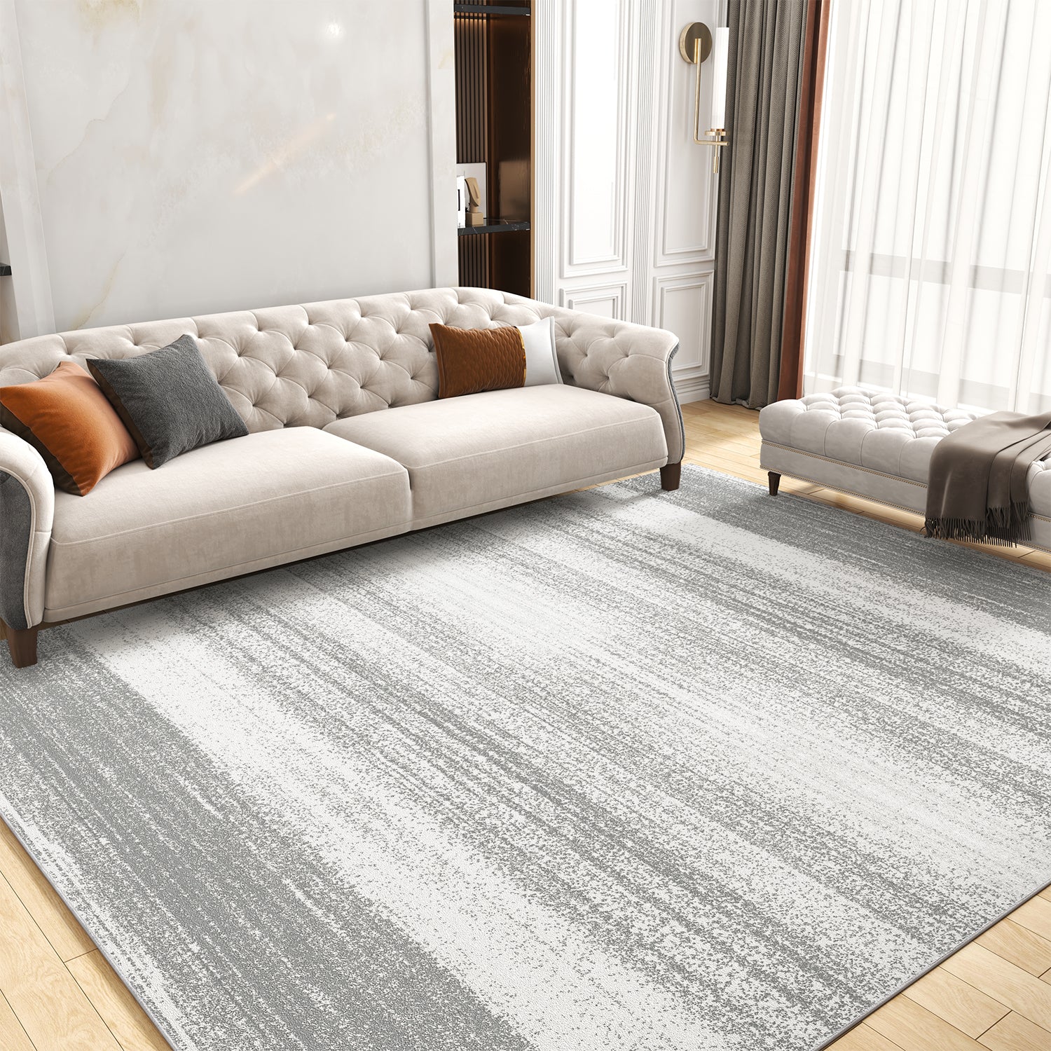 VUNATE Abstract Striped Area Rug