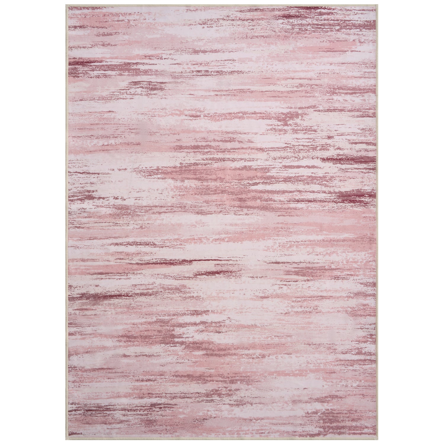 MontVoo Modern Abstract Pink Washable Area Rug