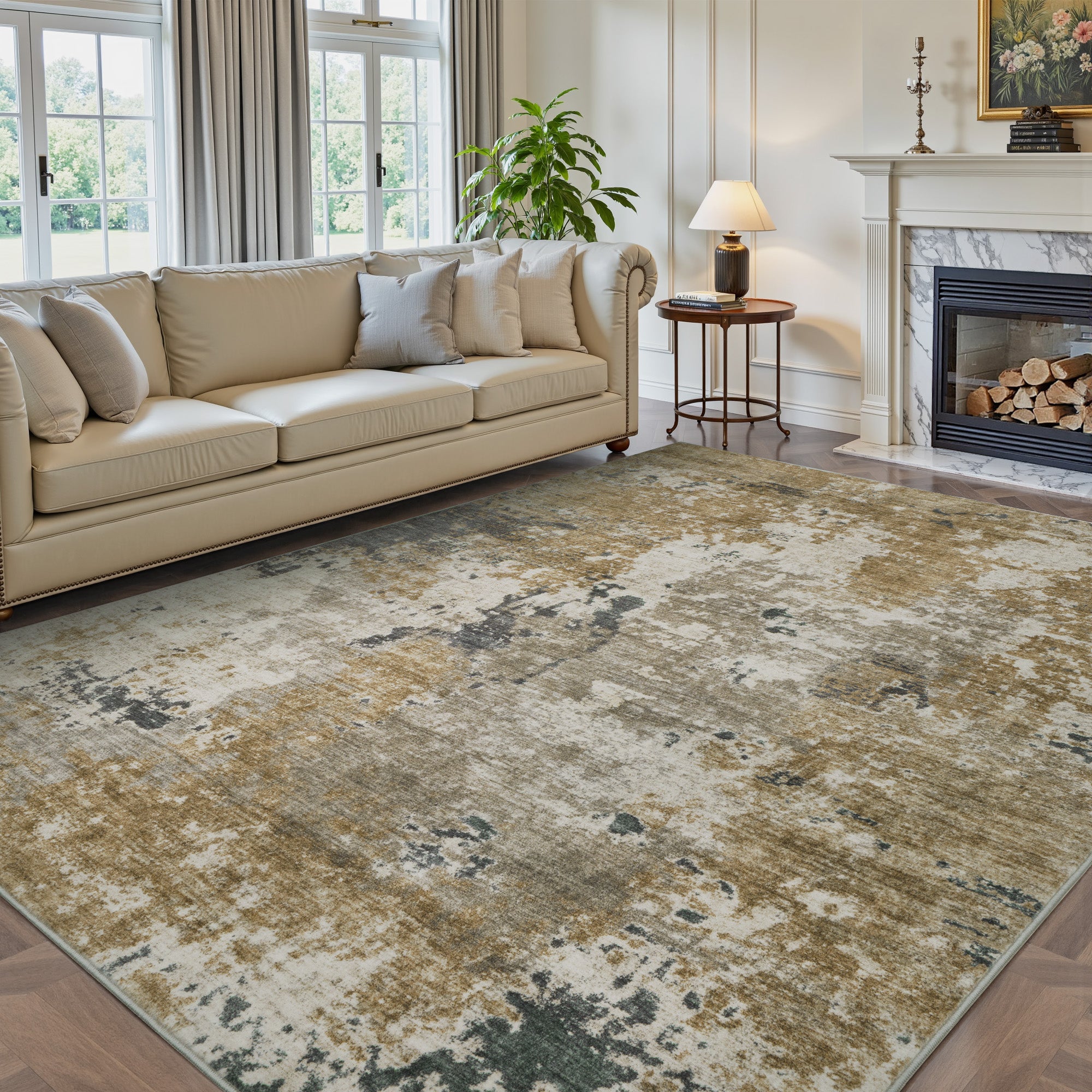 Abstract Area Rugs Modern Soft Washable Rug