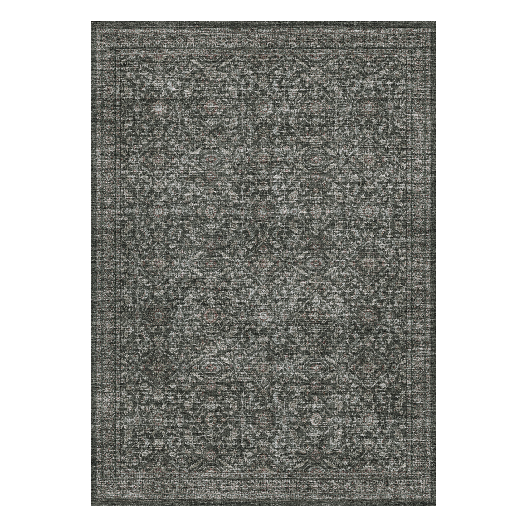 MontVoo Washable Non-Slip Vintage-Inspired Area Rug Green
