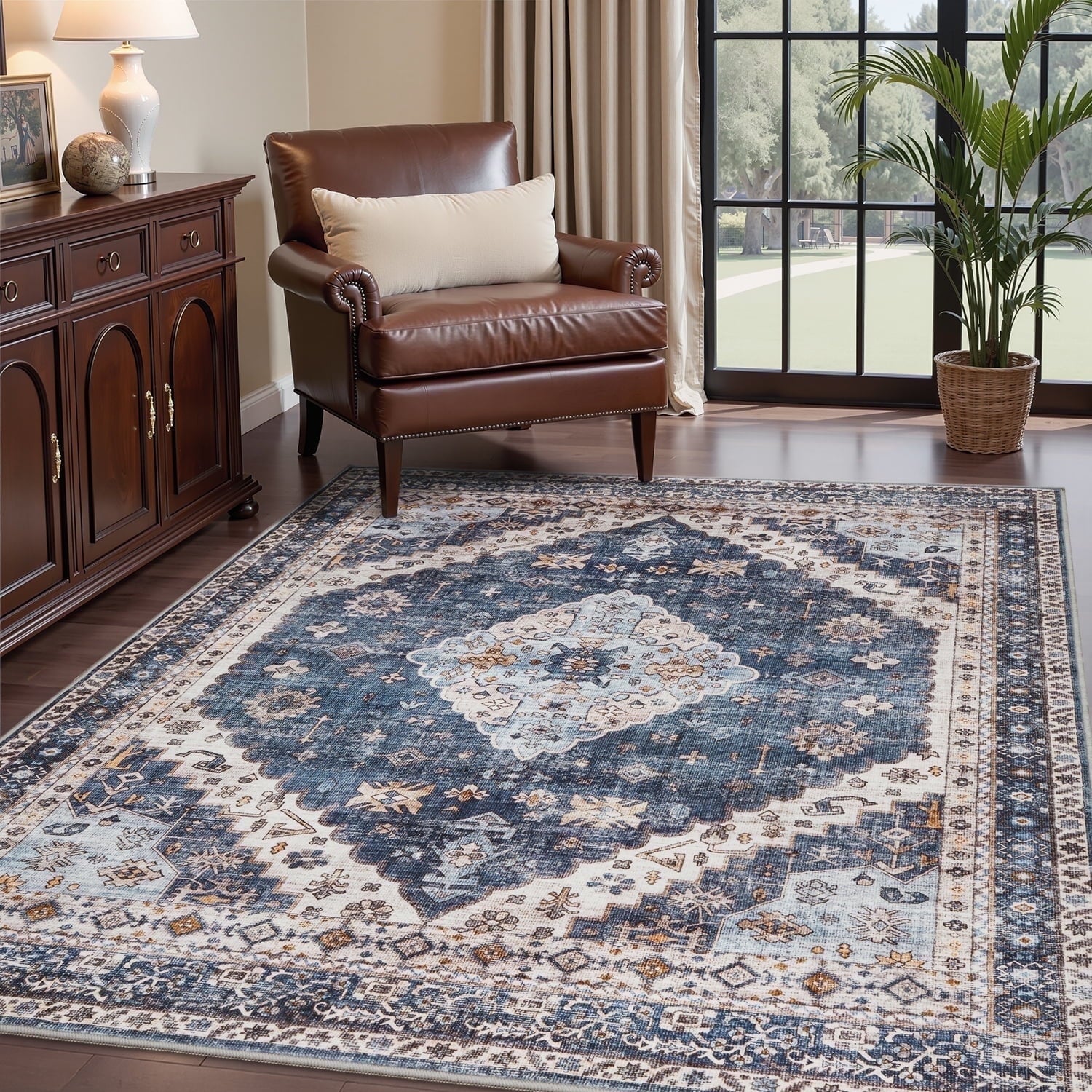 Area Rug for Living Room Vintage Bohemian Soft Carpet