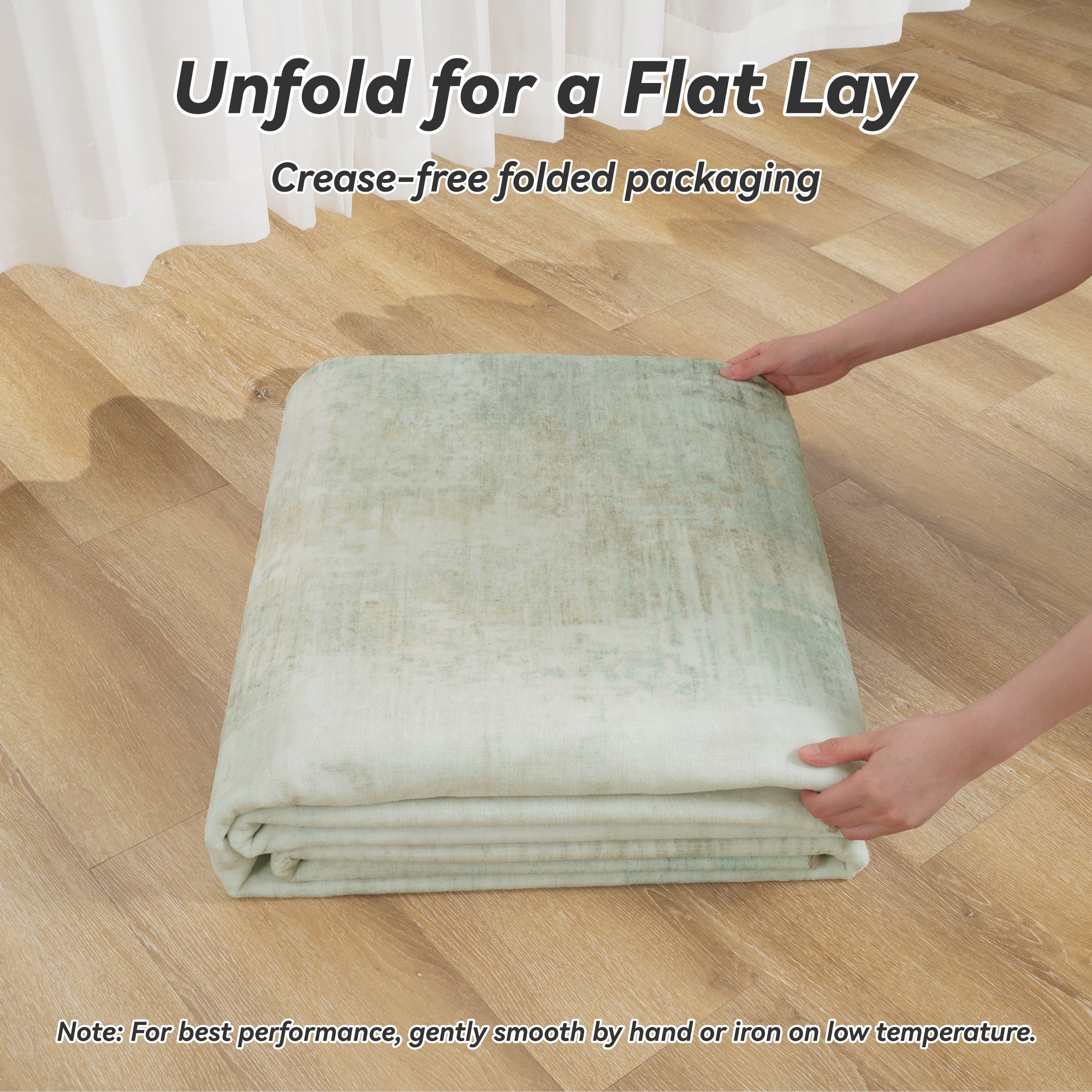 MontVoo Soft Abstract Washable Yellow-Green Area Rug