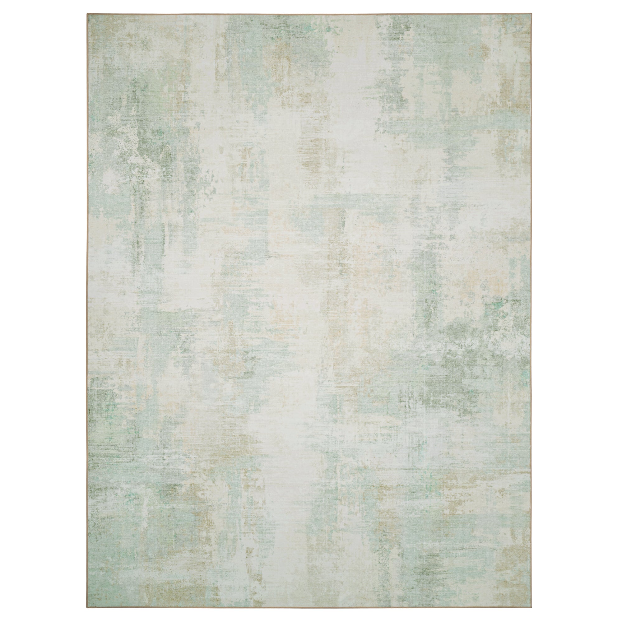 MontVoo Soft Abstract Washable Yellow-Green Area Rug