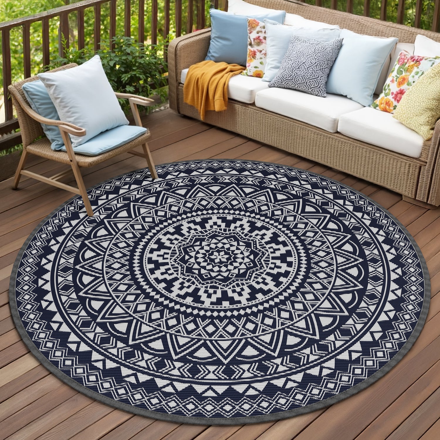 VUNATE Outdoor Patio Rugs Waterproof Lightweight