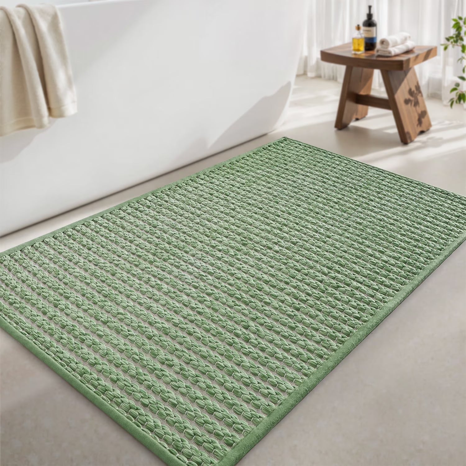 Woven Textured Bath Rug