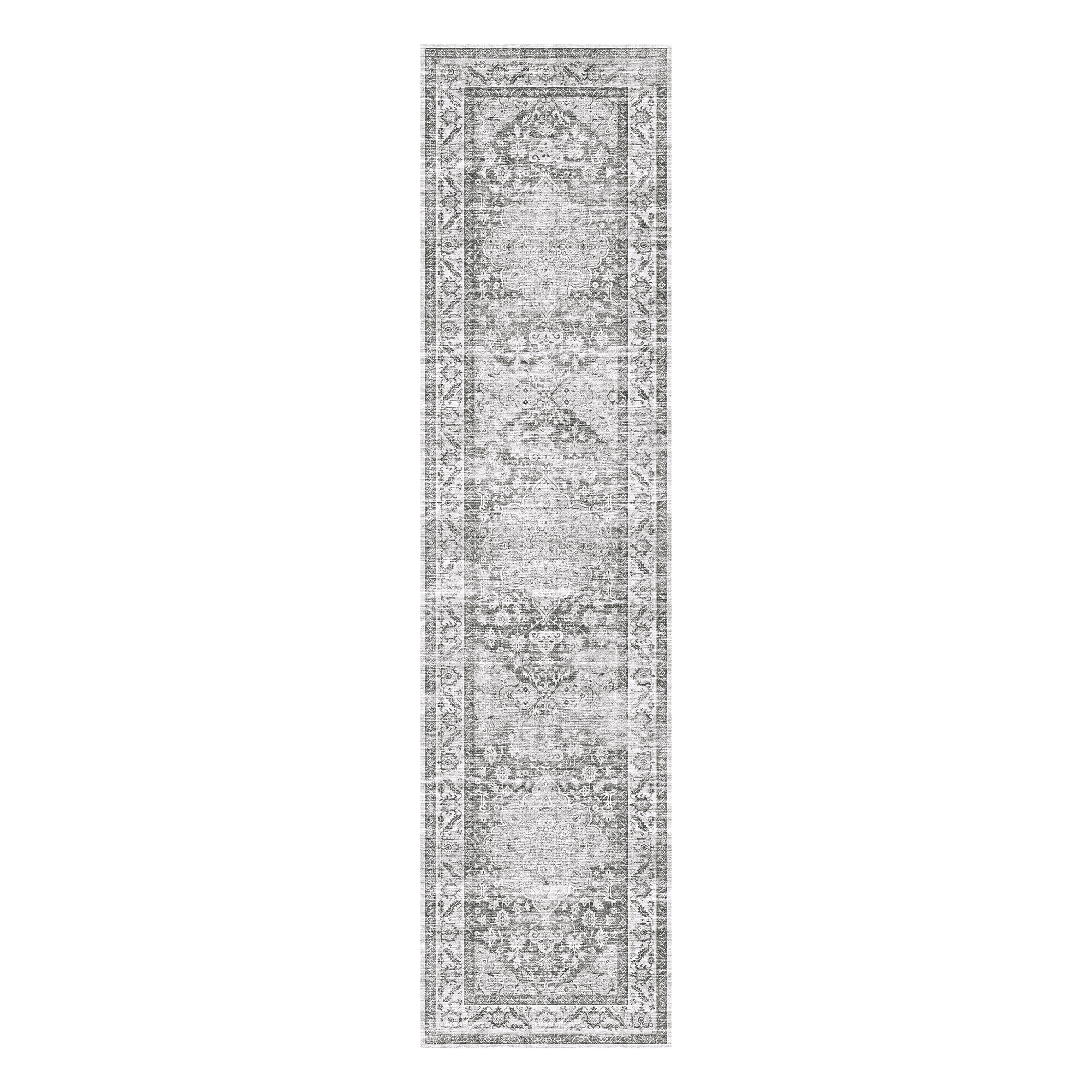 Alfombra lavable MontVoo Medallion Floral Gris