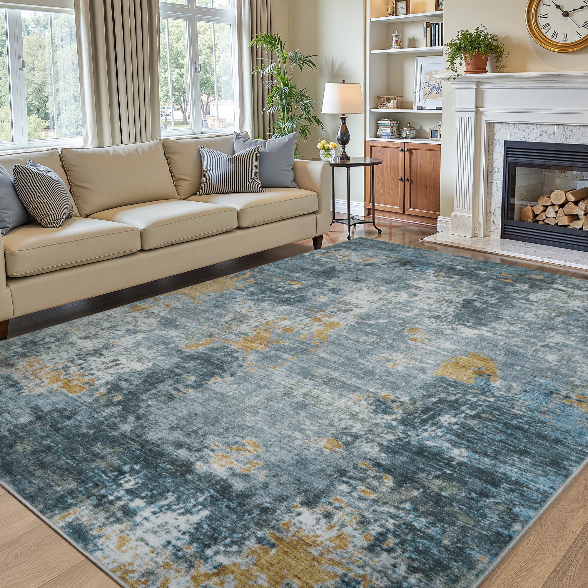 Abstract Area Rugs Modern Soft Washable Rug