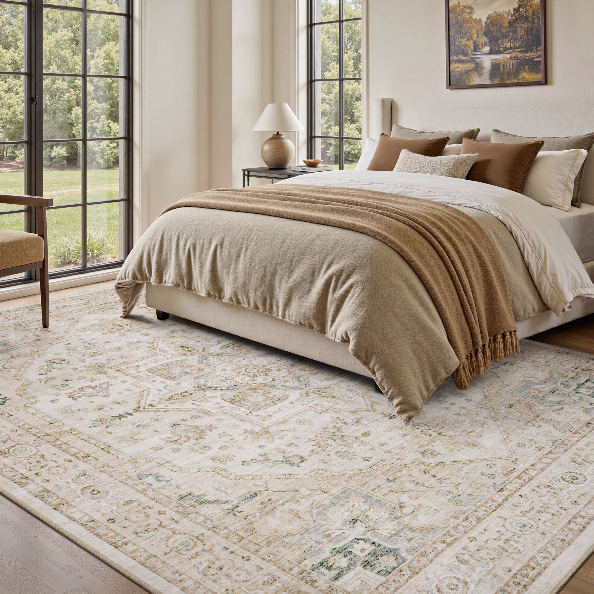 Alfombra lavable MontVoo Soft Medallion Beige