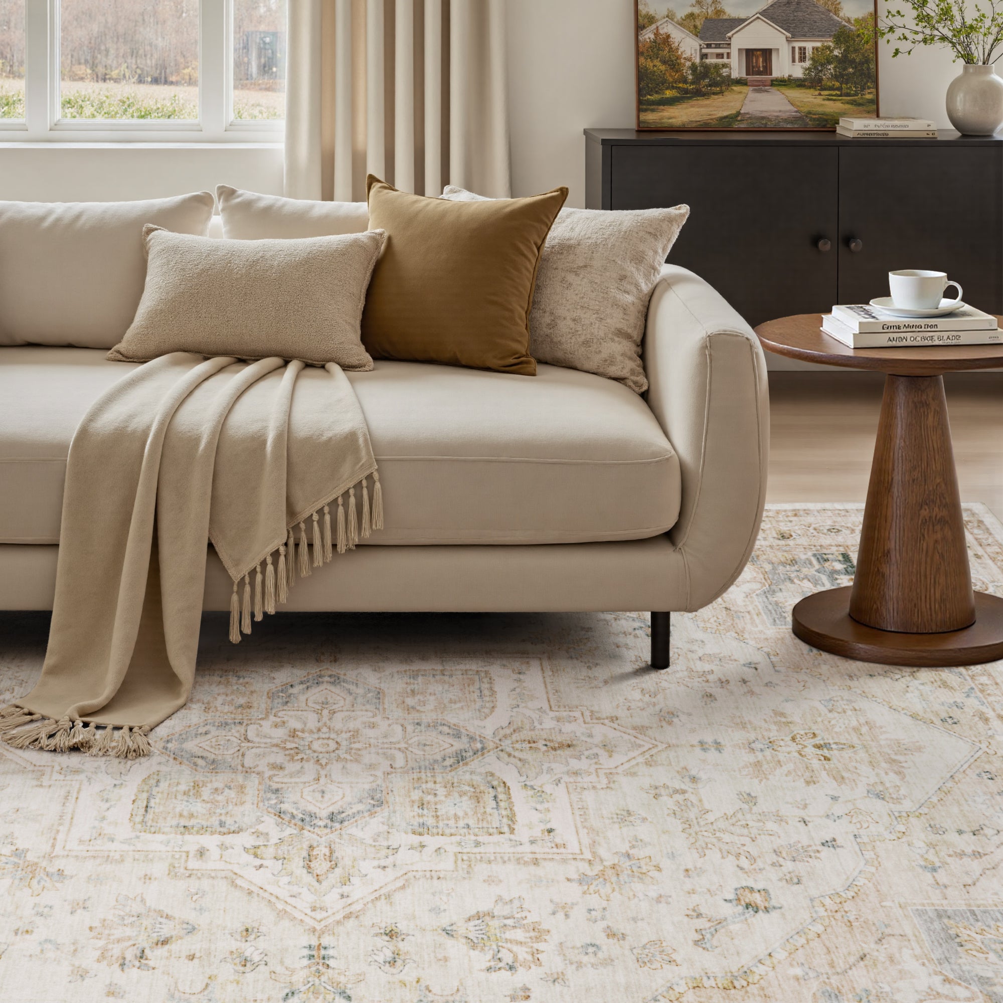Alfombra lavable MontVoo Soft Medallion Beige