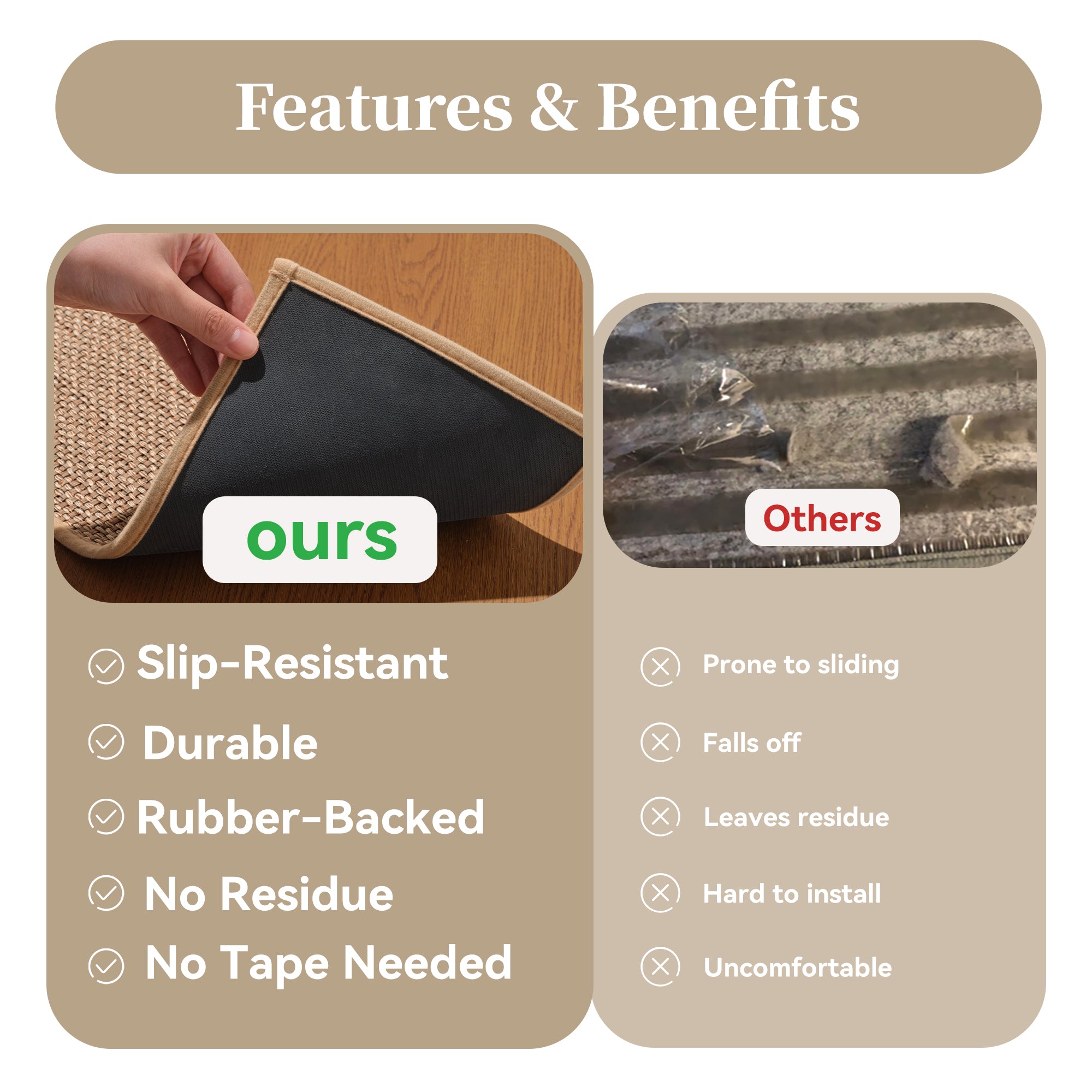 MontVoo Non-Slip Woven Stair Treads