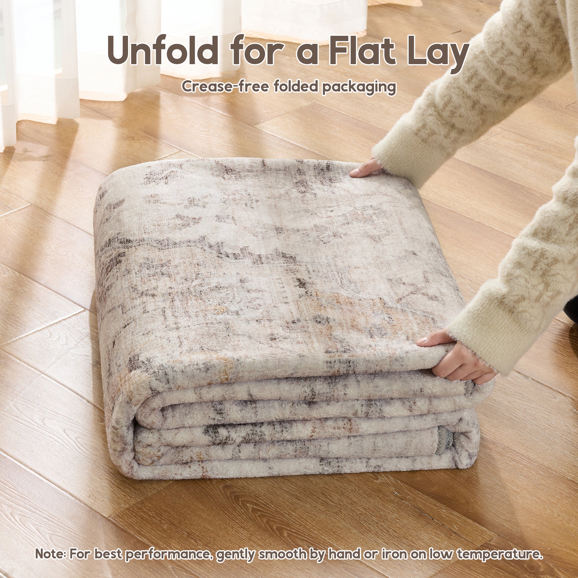 MontVoo Beige Oriental Washable Rug