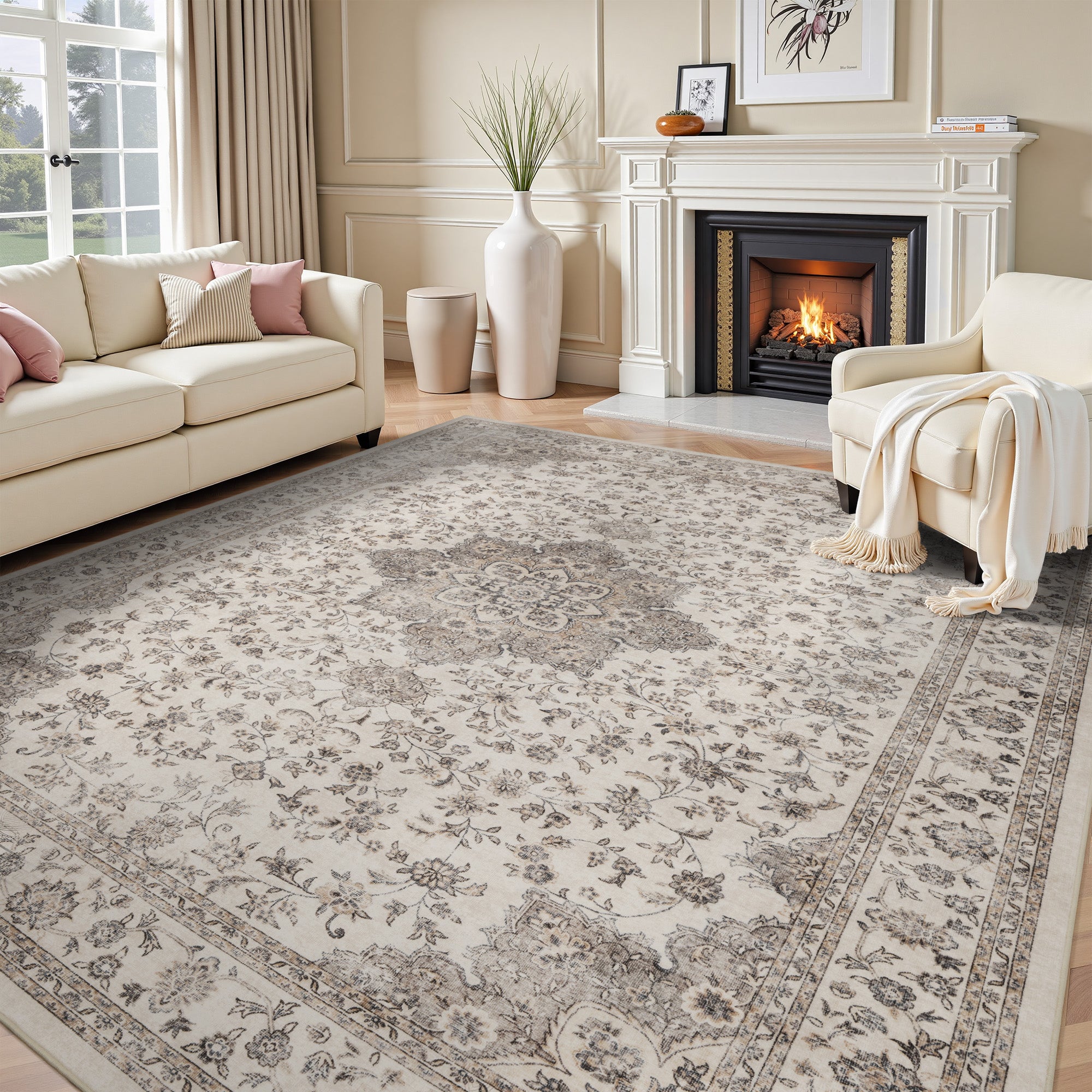 Area Rugs for Living Room Washable Traditional