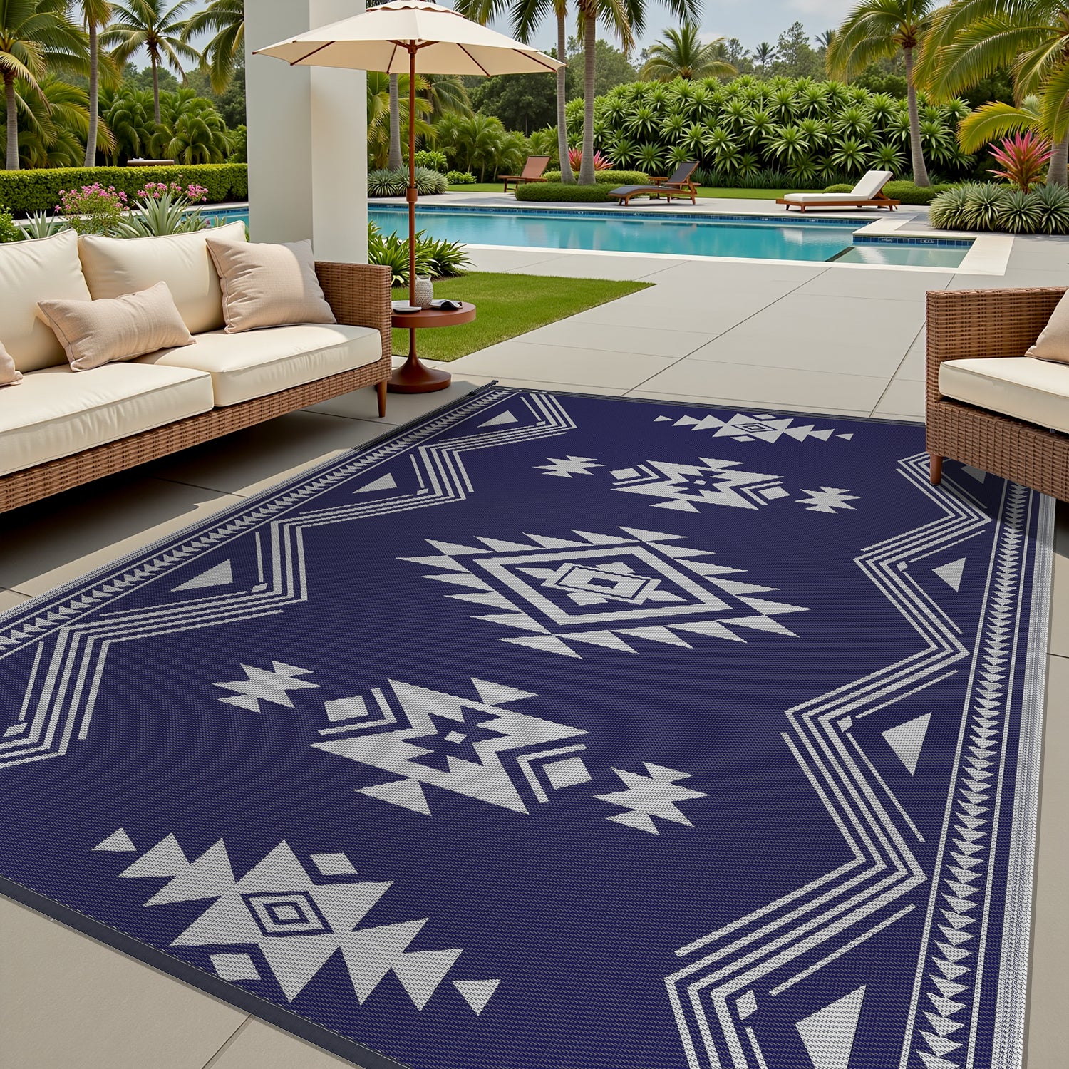 SIXHOME Outdoor Rug Reversible Patio Mat