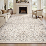 MontVoo Vintage Floral Washable Rugs Beige
