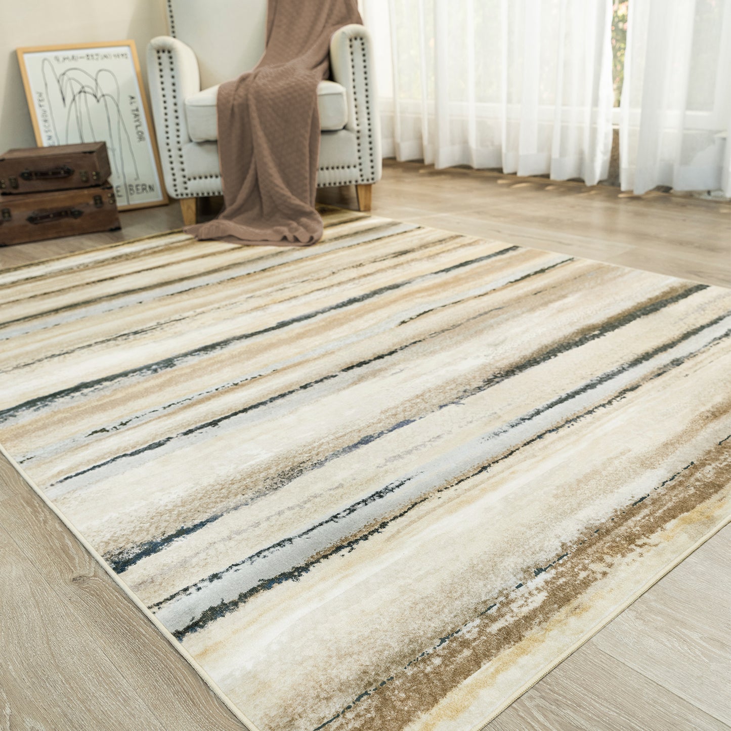 Abstract Modern Thin Rug