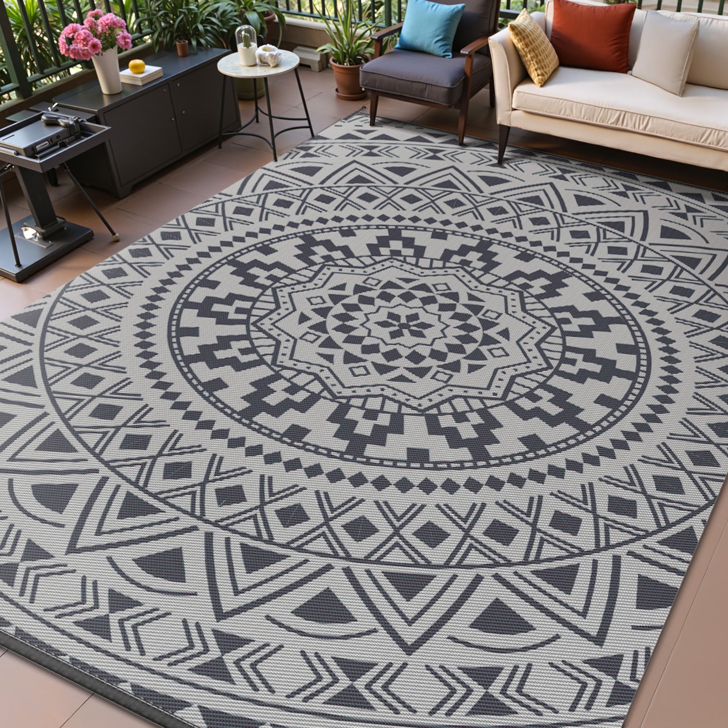 VUNATE Outdoor Patio Rugs Waterproof Lightweight