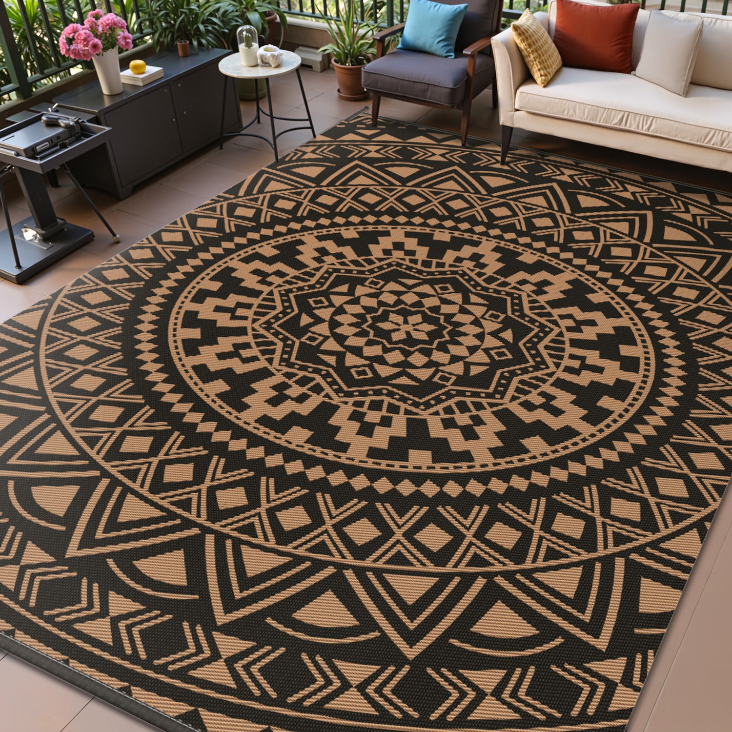 VUNATE Outdoor Patio Rugs Waterproof Lightweight